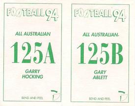 1994 Select AFL Stickers #125 Garry Hocking / Gary Ablett Sr. Back